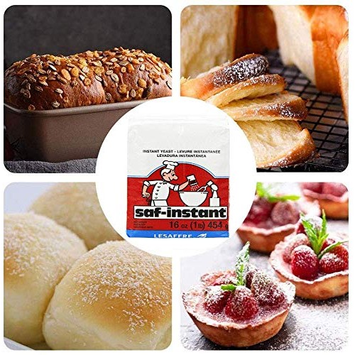 Saf Instant Yeast Red For Baking Cake, Bread And Dough, 1 Pound