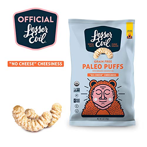 Lesserevil Grain Free Paleo Puffs, No Cheese Cheesiness, 5 Oun