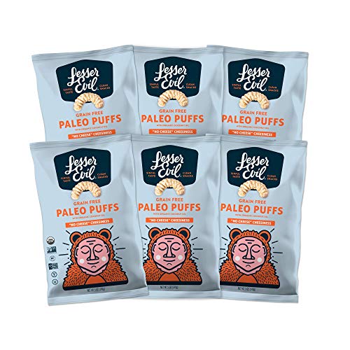 Lesserevil Grain Free Paleo Puffs, No Cheese Cheesiness, 5 Oun