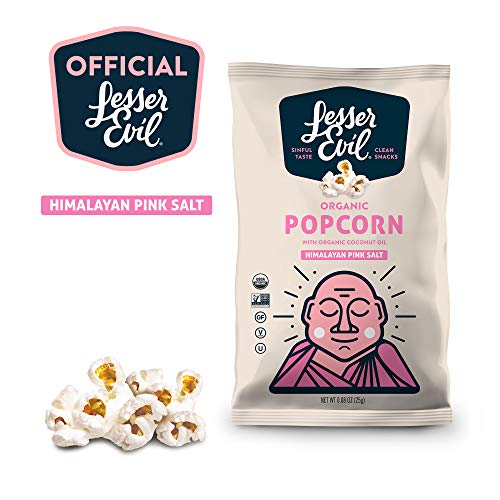 Lesserevil Himalayan Pink Salt Organic Popcorn, 0.88 Ounce 25 C