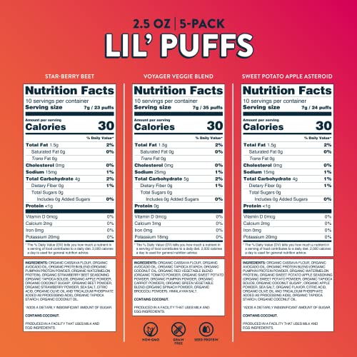 LesserEvil Lil Puffs Variety Pack, Contains 2 Sweet Potato Appl... LesserEvil Lil Puffs Variety Pack, Contains 2 Sweet Potato Appl...