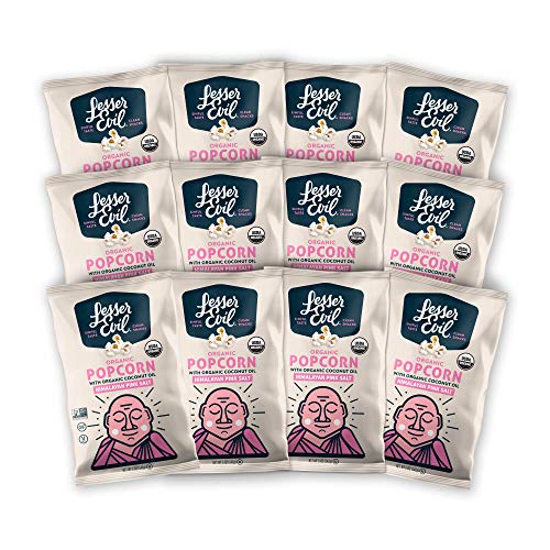 Lesserevil Organic Popcorn, Himalayan Pink Salt, 5 Ounce, 12 Count