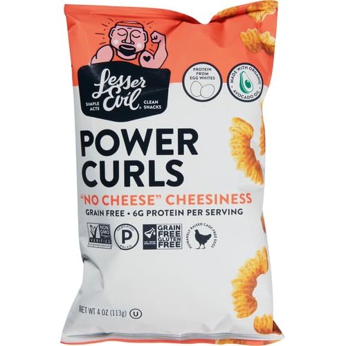 Lesserevil Power Curls Egg And Cheese, 4 Oz