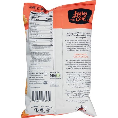 Lesserevil Power Curls Egg And Cheese, 4 Oz