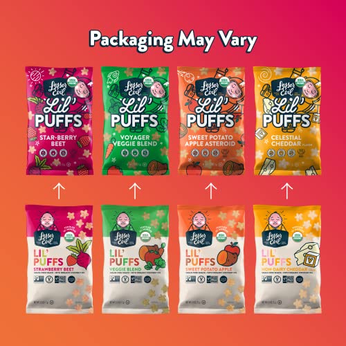 LesserEvil Strawberry Beet Lil Puffs, Organic Snacks for Kids, ...