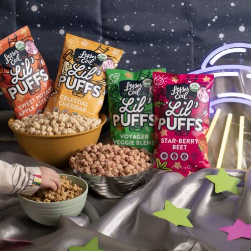 LesserEvil Strawberry Beet Lil Puffs, Organic Snacks for Kids, ...