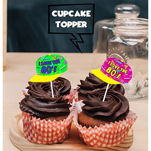 18pcs Colorful Glitter Hip Hop Hat Dessert Cupcake Topper Game R...