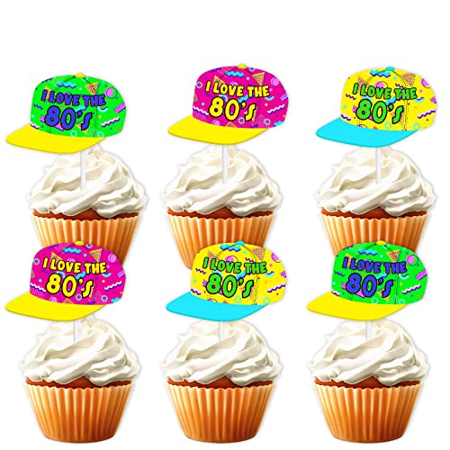 18pcs Colorful Glitter Hip Hop Hat Dessert Cupcake Topper Game R...