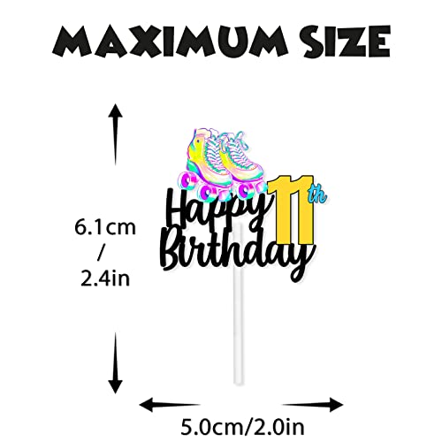18pcs Colorful Glitter Roller Skates Happy Birthday Dessert Cupc...