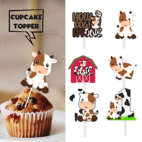 18pcs Glitter Cow Dessert Cupcake Topper Farm Festival Holy Cow ...