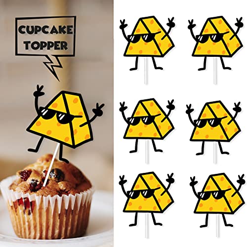 18pcs Gold Glitter Cute Cheese Dessert Cupcake Topper Sweet Donu...