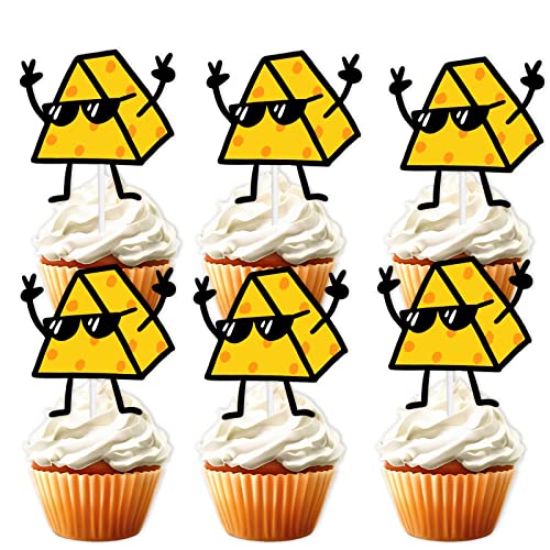 18pcs Gold Glitter Cute Cheese Dessert Cupcake Topper Sweet Donu...