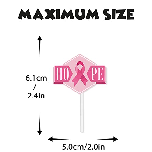 18pcs Pink Glitter Dessert Cupcake Topper Cancer Chemo Free Surv...