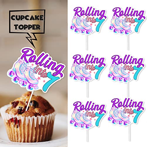 18pcs Purple Glitter Roller Skates Dessert Cupcake Topper 80s 90...
