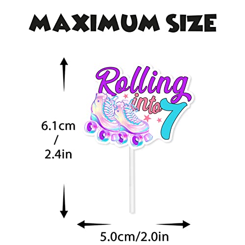 18pcs Purple Glitter Roller Skates Dessert Cupcake Topper 80s 90...