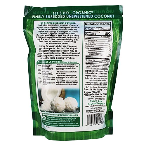 Lets Do Organic Coconut Shredded, Unsweetened, 8-Ounce Pack Of 6