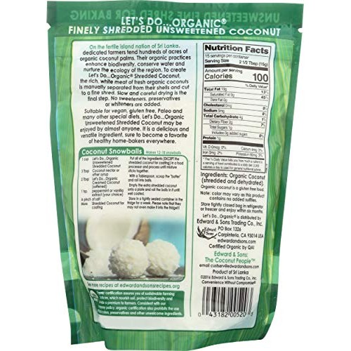 Lets Do Organics Organic Shredded Coconut, 8 Oz