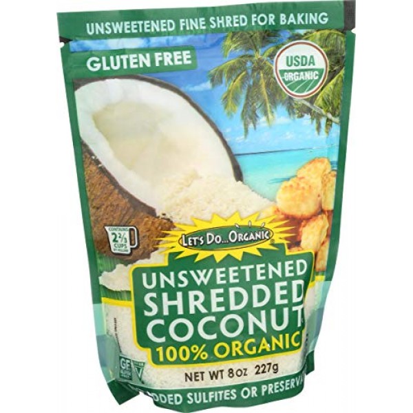 Lets Do Organics Organic Shredded Coconut, 8 Oz