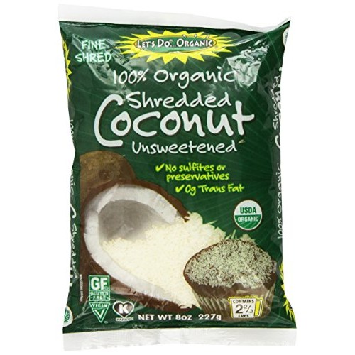 Lets Do Organic Unsweetened Coconut Shredded, Fine Shred, 8 Oz