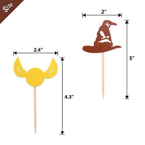 30Pcs Wizard Cupcake Toppers, Hp Birthday Party Cake Decorations