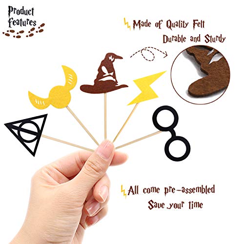 30Pcs Wizard Cupcake Toppers, Hp Birthday Party Cake Decorations