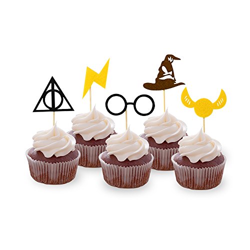 30Pcs Wizard Cupcake Toppers, Hp Birthday Party Cake Decorations