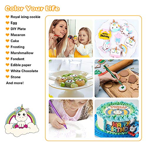 Food Coloring Marker Pens,12Pcs Edible Markers,Double Sided Food