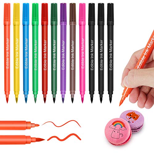 Food Coloring Marker Pens,12Pcs Edible Markers,Double Sided Food
