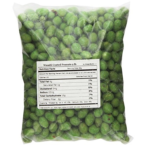 Sweetgourmet Wasabi Coated Peanuts, 2 Lb