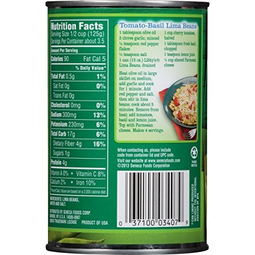 Libbys Lima Beans, 15-Ounce Cans Pack Of 12