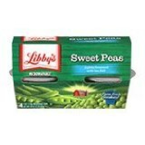 Libbys Microwavable Sweet Peas 4 Ounce 4 Pack Individual Cups
