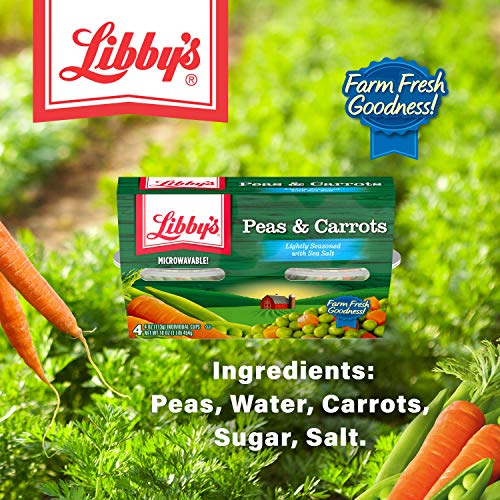 Libbys Peas And Carrots, Each 4 Count Of 4 Oz Cups 16 Oz, Pac