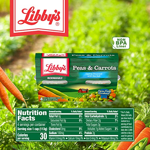 Libbys Peas And Carrots, Each 4 Count Of 4 Oz Cups 16 Oz, Pac