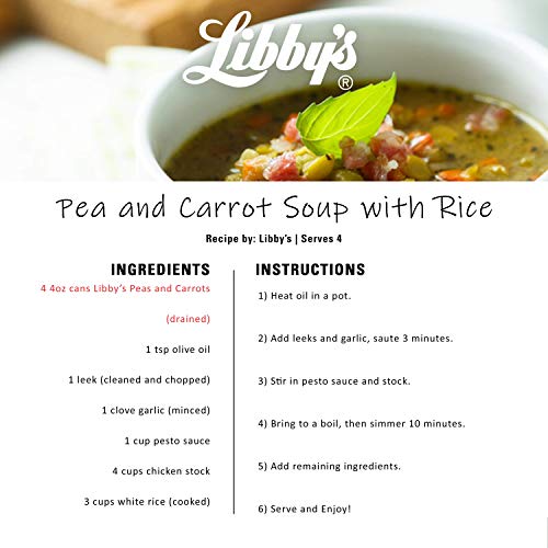 Libbys Peas And Carrots, Each 4 Count Of 4 Oz Cups 16 Oz, Pac
