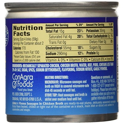 Libbys Vienna Sausage in Chicken Broth, 4.6 Ounce Pack of 18