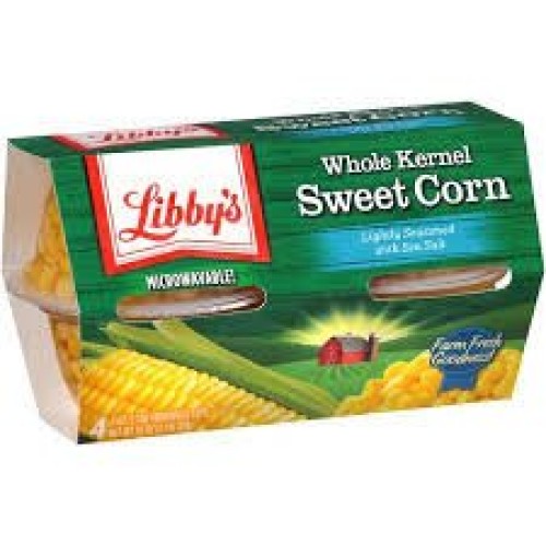 Libbys Microwavable Cups, Sweet Corn, 4 Cups Per Pack Pack Of