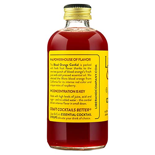 Liber &Amp; Co. Blood Orange Cordial 9.5 Oz Made With California B