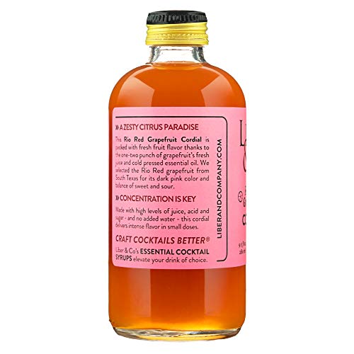 Liber &Amp; Co. Rio Red Grapefruit Cordial 9.5 Oz Made With Texas
