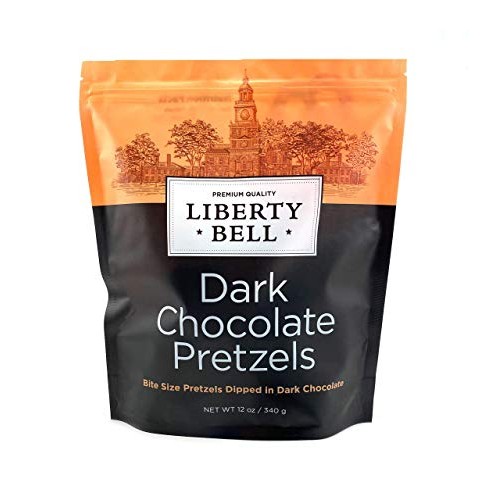 Liberty Bell Dark Chocolate Pretzels, Bite Size Pretzels Dipped