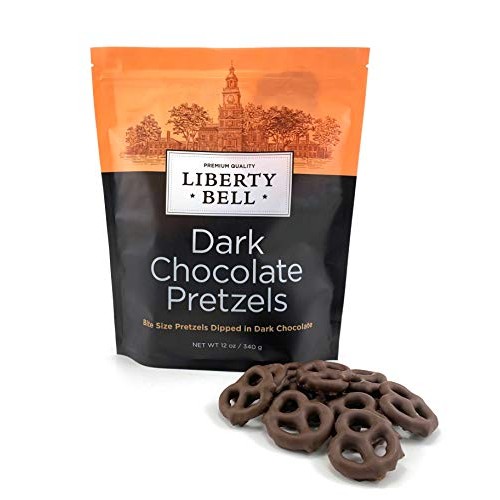 Liberty Bell Dark Chocolate Pretzels, Bite Size Pretzels Dipped