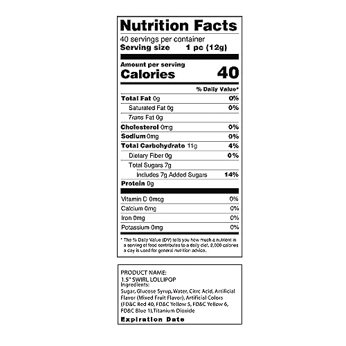 LIDATREE 1.5 Swirl Lollipop, Rainbow Lollipops Individually Wra...