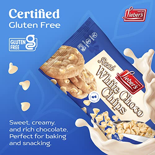 Lieber’s Real White Chocolate Chips, 9 oz – Gluten Free, Vegan, ...