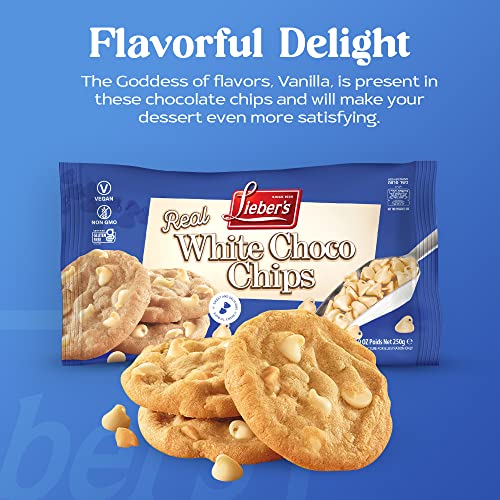 Lieber’s Real White Chocolate Chips, 9 oz – Gluten Free, Vegan, ...