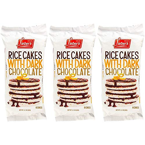 Liebers Rice Cakes Dark Chocolate Coated Rice Cakes 3-Pack