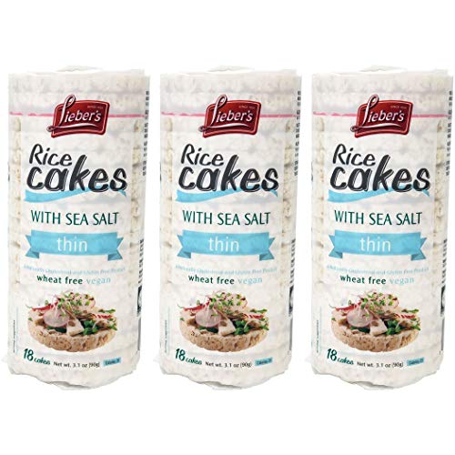 Liebers Rice Cakes With Sea Salt Thin Salted Rice Cakes, 3-Pac