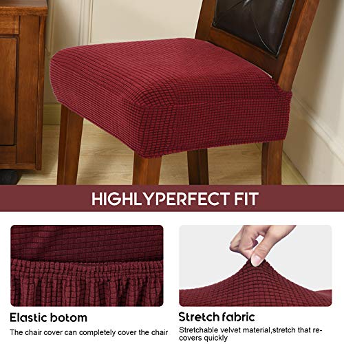 Chair Covers For Dining Room Chairs Set Of 4 Wine Red Stretch Wa