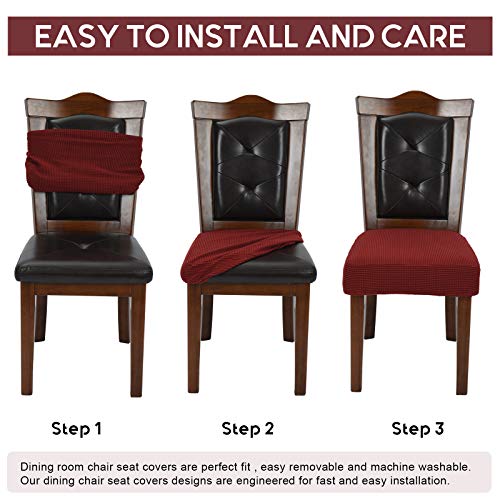 Chair Covers For Dining Room Chairs Set Of 4 Wine Red Stretch Wa