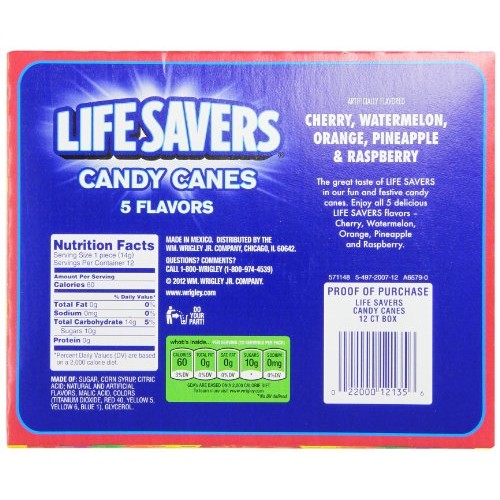 Life Savers Candy Canes - 12 Ct Net Wt. 6 Oz.
