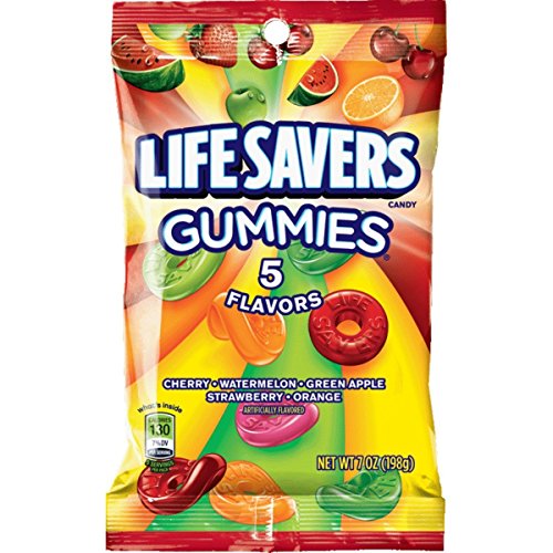 Life Savers 5 Flavors Gummies Candy Bag, 7 Ounce Pack Of 12
