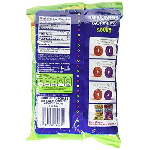 Lifesavers Gummies Candy Sours, 5 Flavors 7 Oz Pack Of 1